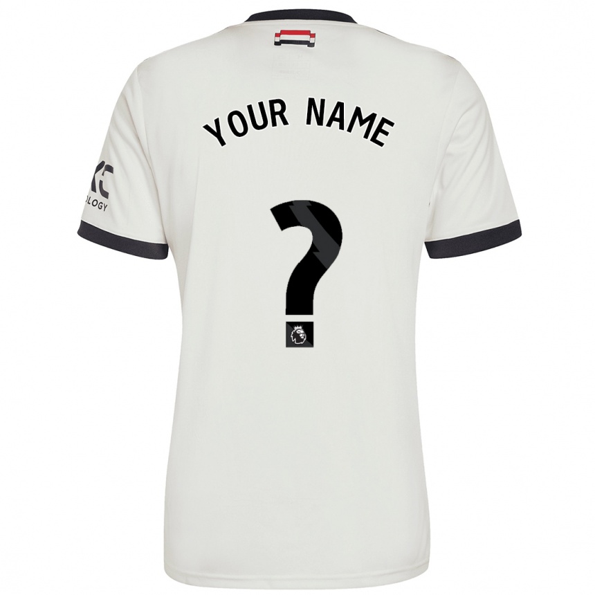 Enfant Football Maillot Votre Nom #0 Blanc Cassé Troisieme 2024/25