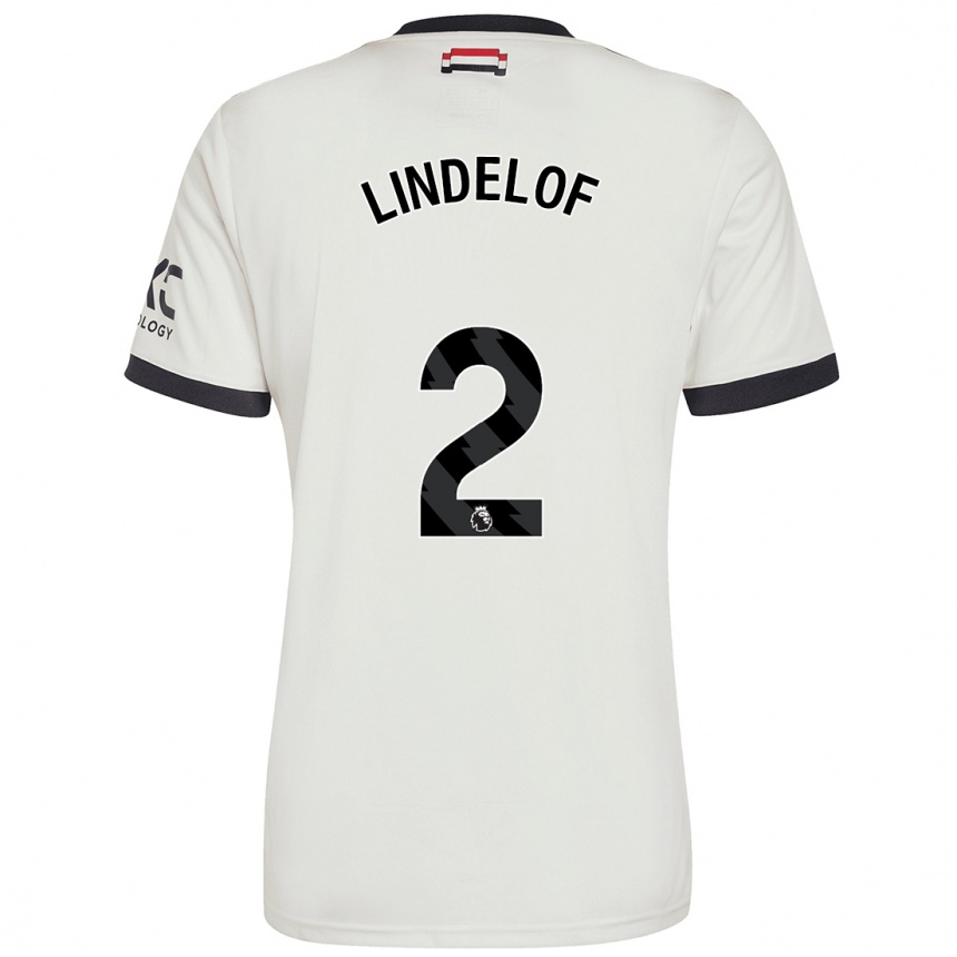 Enfant Football Maillot Victor Lindelof #2 Blanc Cassé Troisieme 2024/25