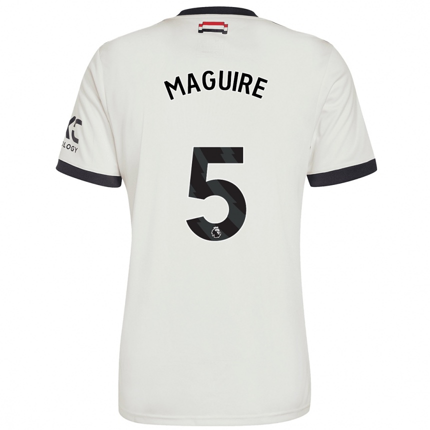 Enfant Football Maillot Harry Maguire #5 Blanc Cassé Troisieme 2024/25