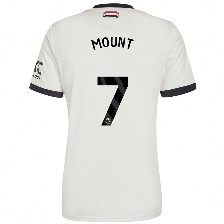 Enfant Football Maillot Mason Mount #7 Blanc Cassé Troisieme 2024/25