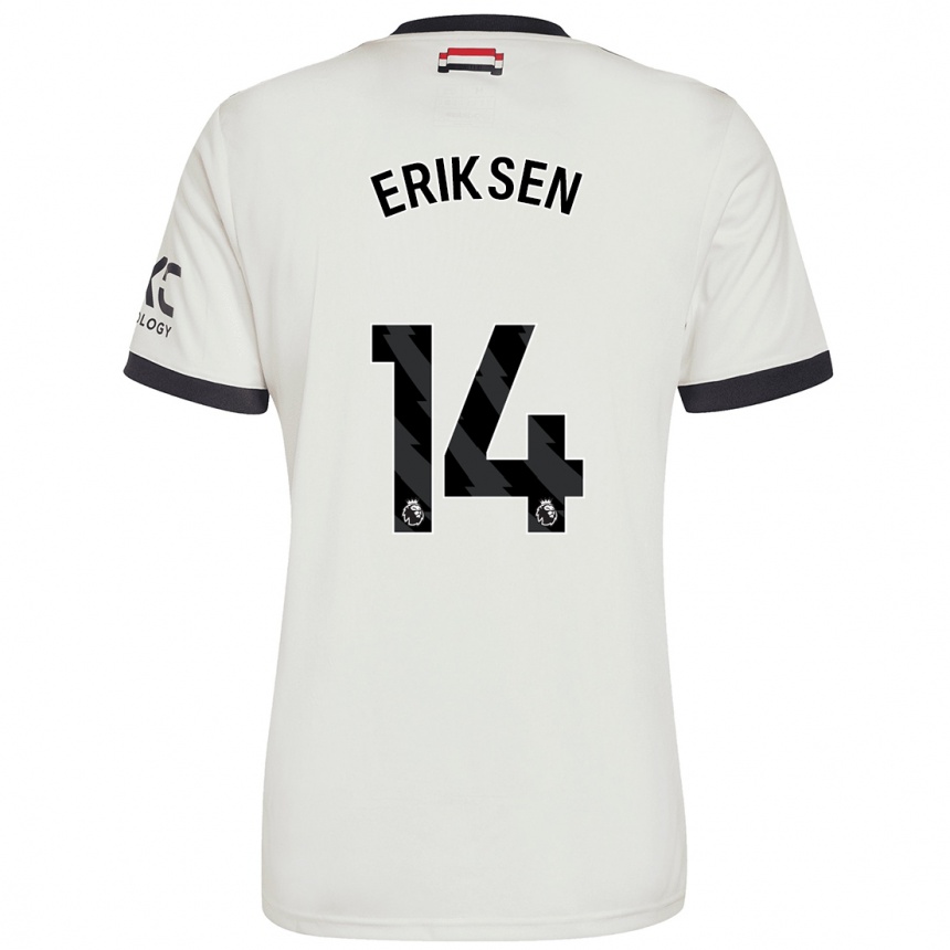 Enfant Football Maillot Christian Eriksen #14 Blanc Cassé Troisieme 2024/25