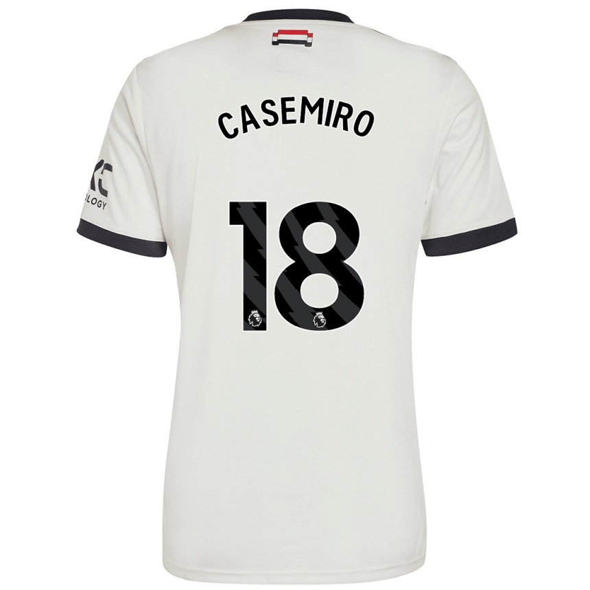 Enfant Football Maillot Casemiro #18 Blanc Cassé Troisieme 2024/25