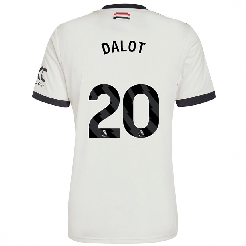 Enfant Football Maillot Diogo Dalot #20 Blanc Cassé Troisieme 2024/25