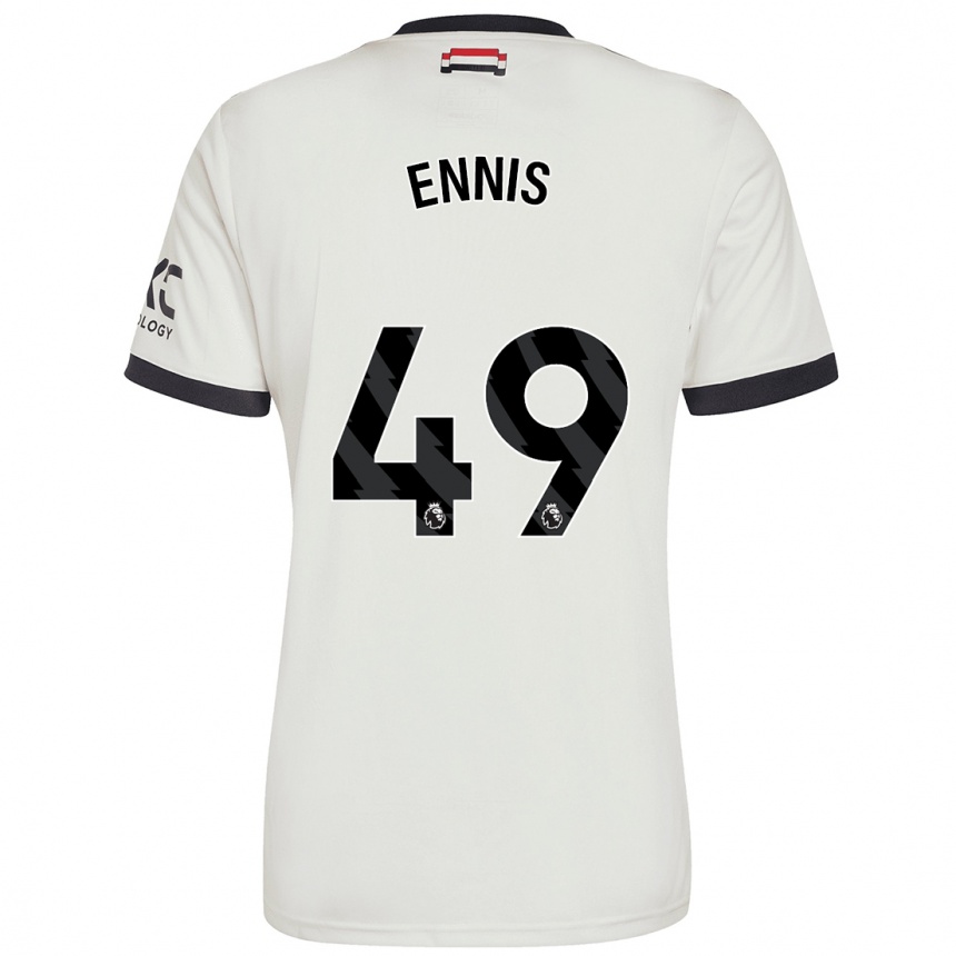 Enfant Football Maillot Ethan Ennis #49 Blanc Cassé Troisieme 2024/25