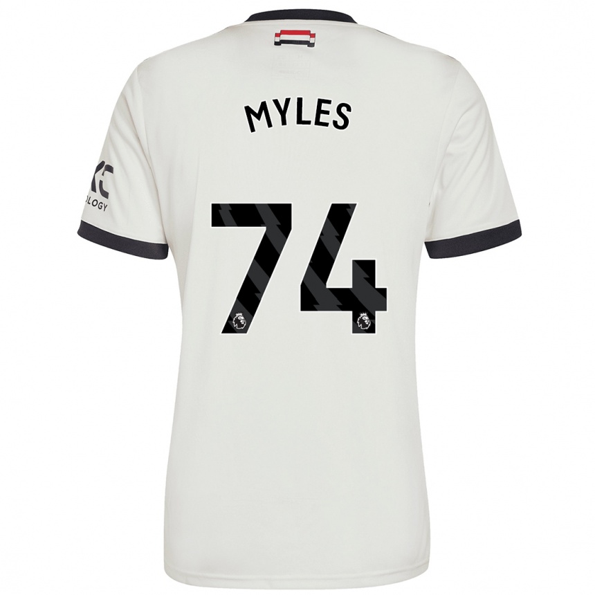 Enfant Football Maillot Tom Myles #74 Blanc Cassé Troisieme 2024/25