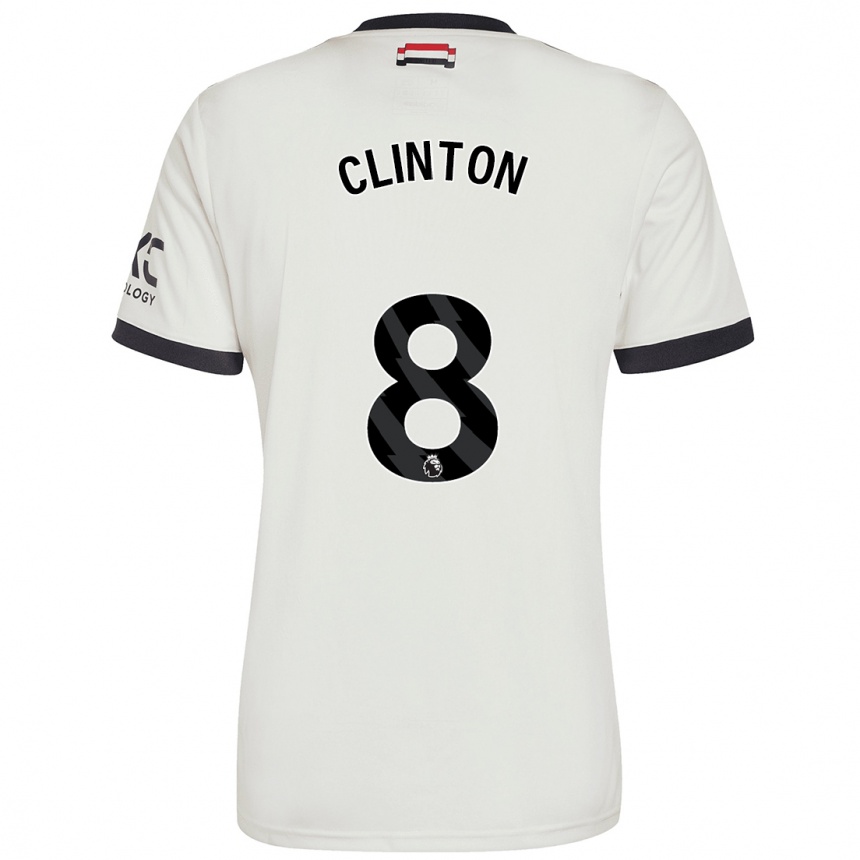 Enfant Football Maillot Grace Clinton #8 Blanc Cassé Troisieme 2024/25