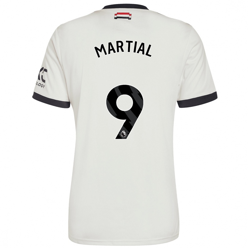 Enfant Football Maillot Anthony Martial #9 Blanc Cassé Troisieme 2024/25