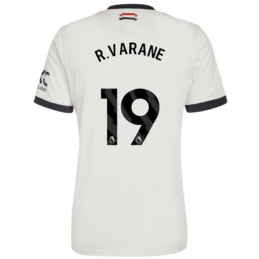 Enfant Football Maillot Raphael Varane #19 Blanc Cassé Troisieme 2024/25