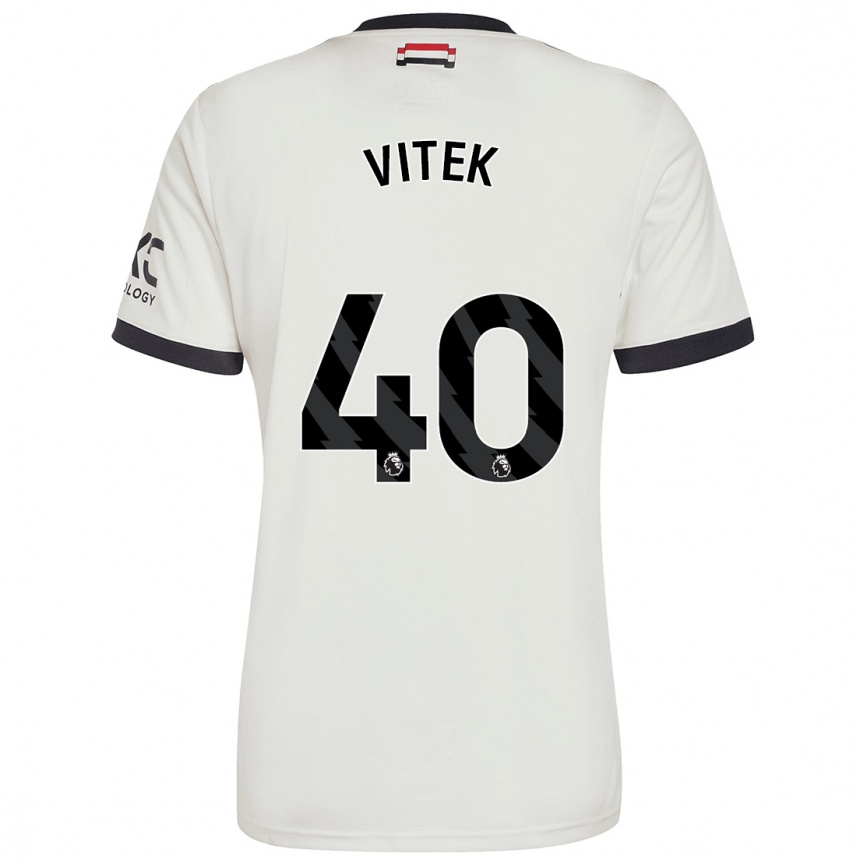 Enfant Football Maillot Radek Vitek #40 Blanc Cassé Troisieme 2024/25