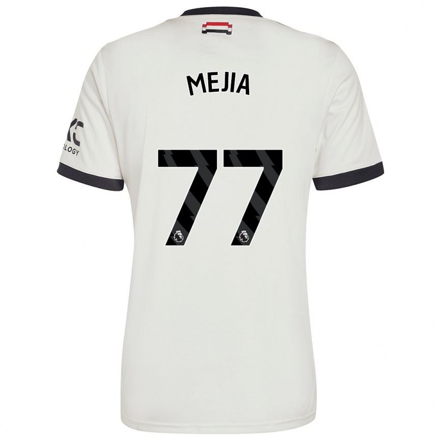 Enfant Football Maillot Mateo Mejia #77 Blanc Cassé Troisieme 2024/25