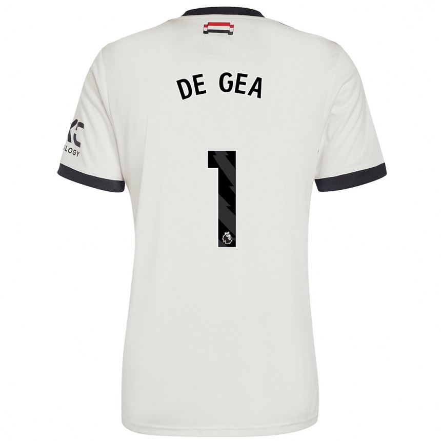 Enfant Football Maillot David De Gea #1 Blanc Cassé Troisieme 2024/25