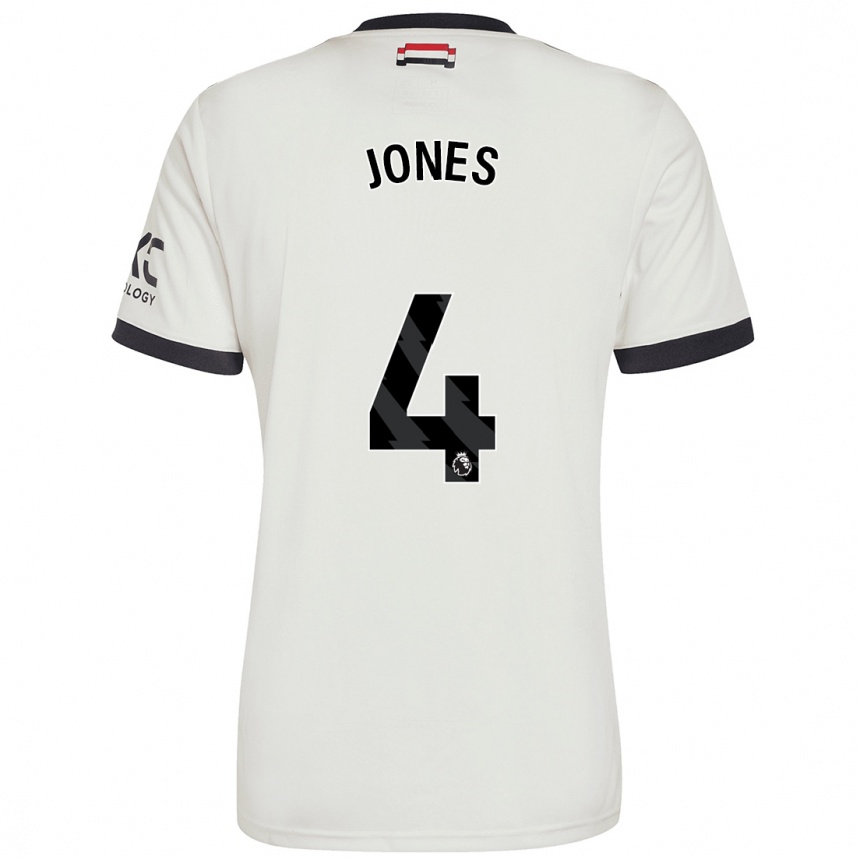 Enfant Football Maillot Phil Jones #4 Blanc Cassé Troisieme 2024/25