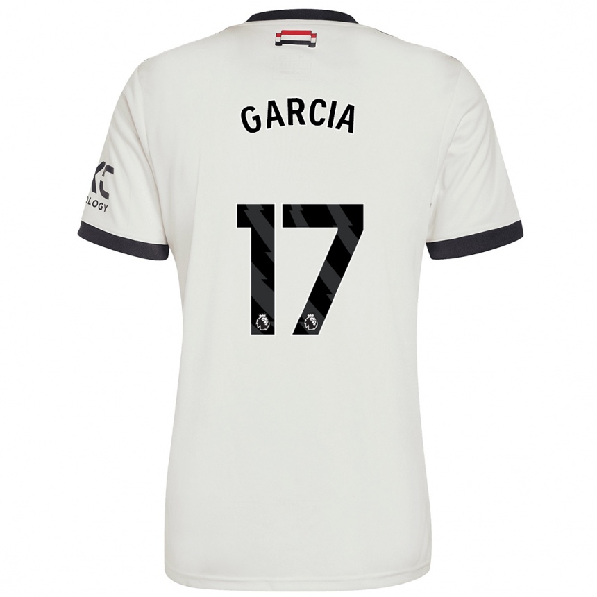 Enfant Football Maillot Lucia Garcia #17 Blanc Cassé Troisieme 2024/25