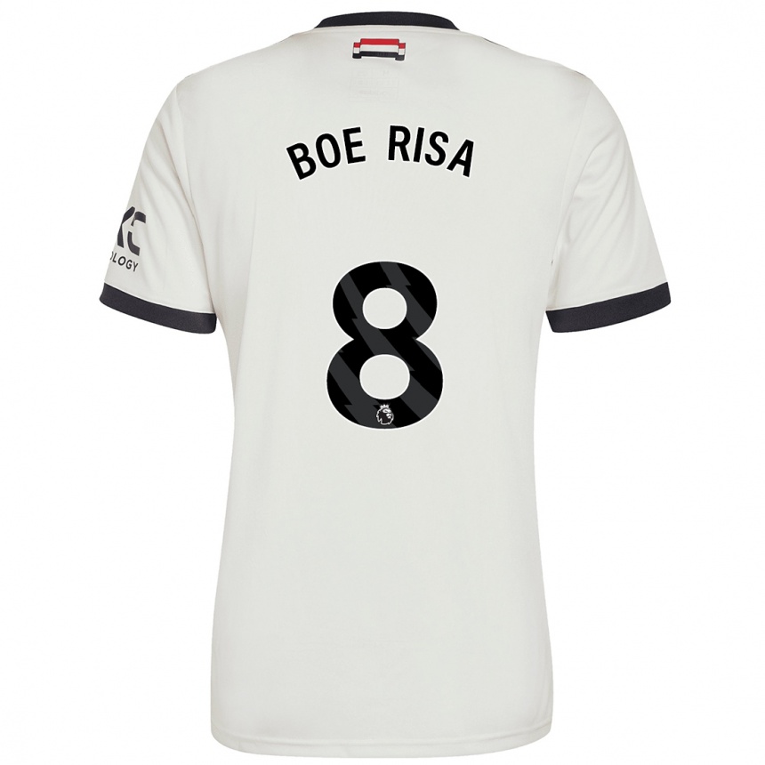 Enfant Football Maillot Vilde Boe Risa #8 Blanc Cassé Troisieme 2024/25