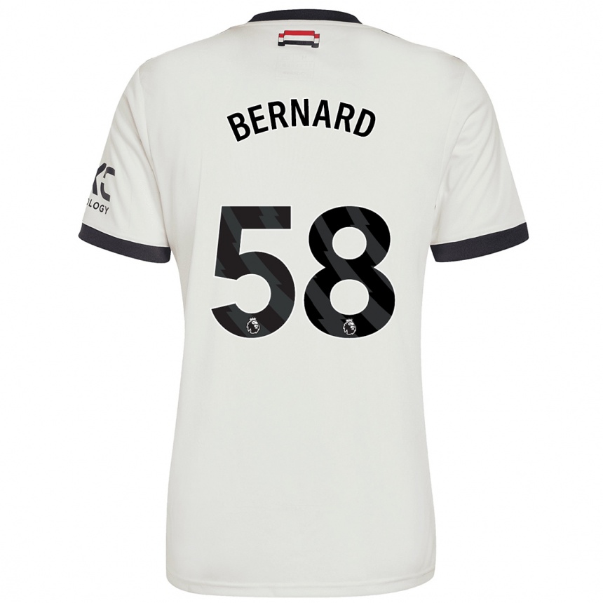 Enfant Football Maillot Bernard #58 Blanc Cassé Troisieme 2024/25