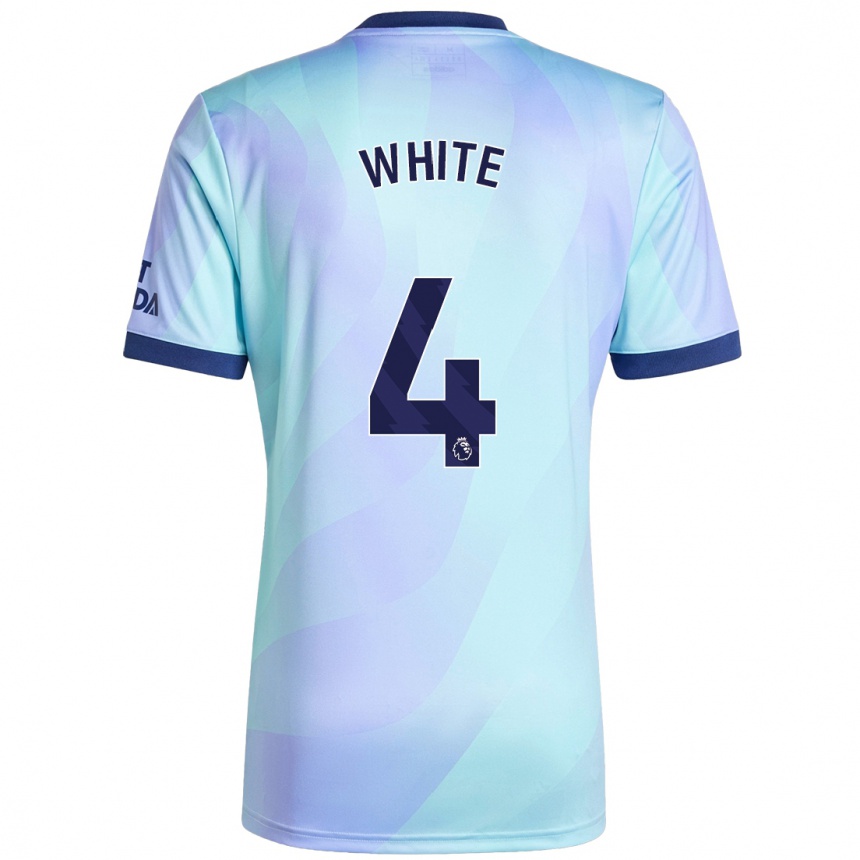 Enfant Football Maillot Ben White #4 Aqua Troisieme 2024/25