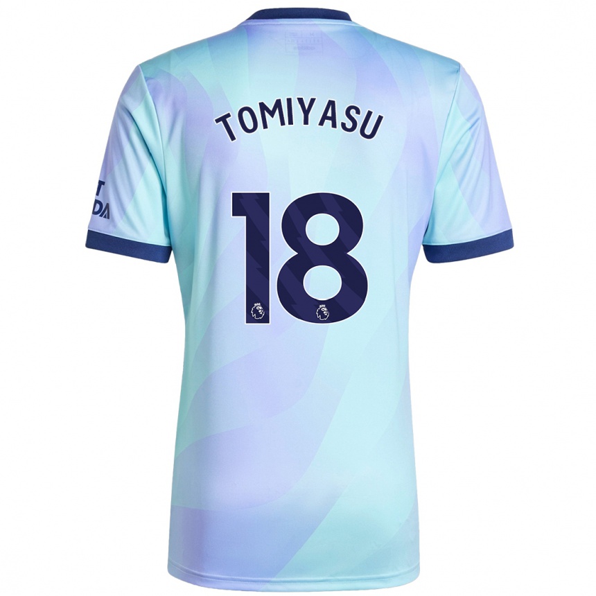 Enfant Football Maillot Takehiro Tomiyasu #18 Aqua Troisieme 2024/25