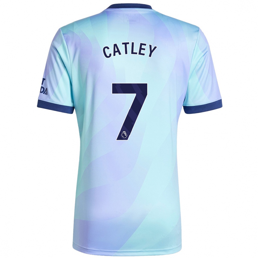 Enfant Football Maillot Stephanie Catley #7 Aqua Troisieme 2024/25