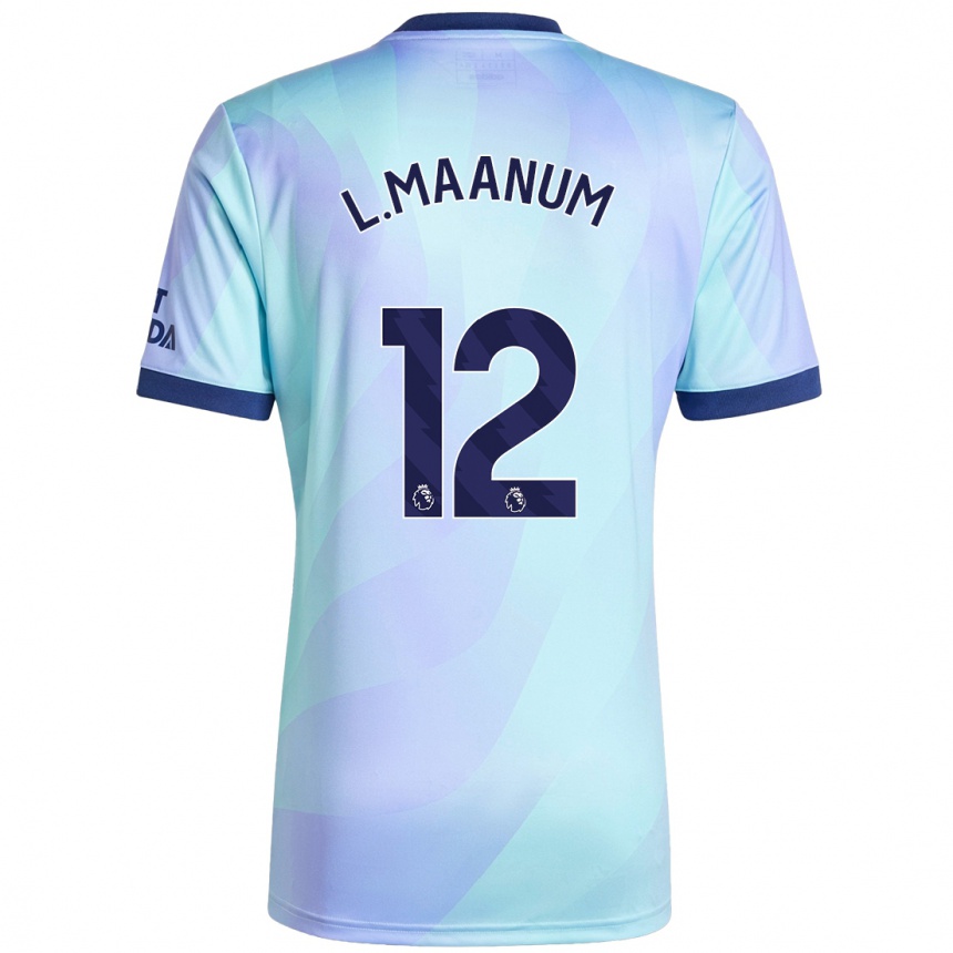 Enfant Football Maillot Frida Maanum #12 Aqua Troisieme 2024/25