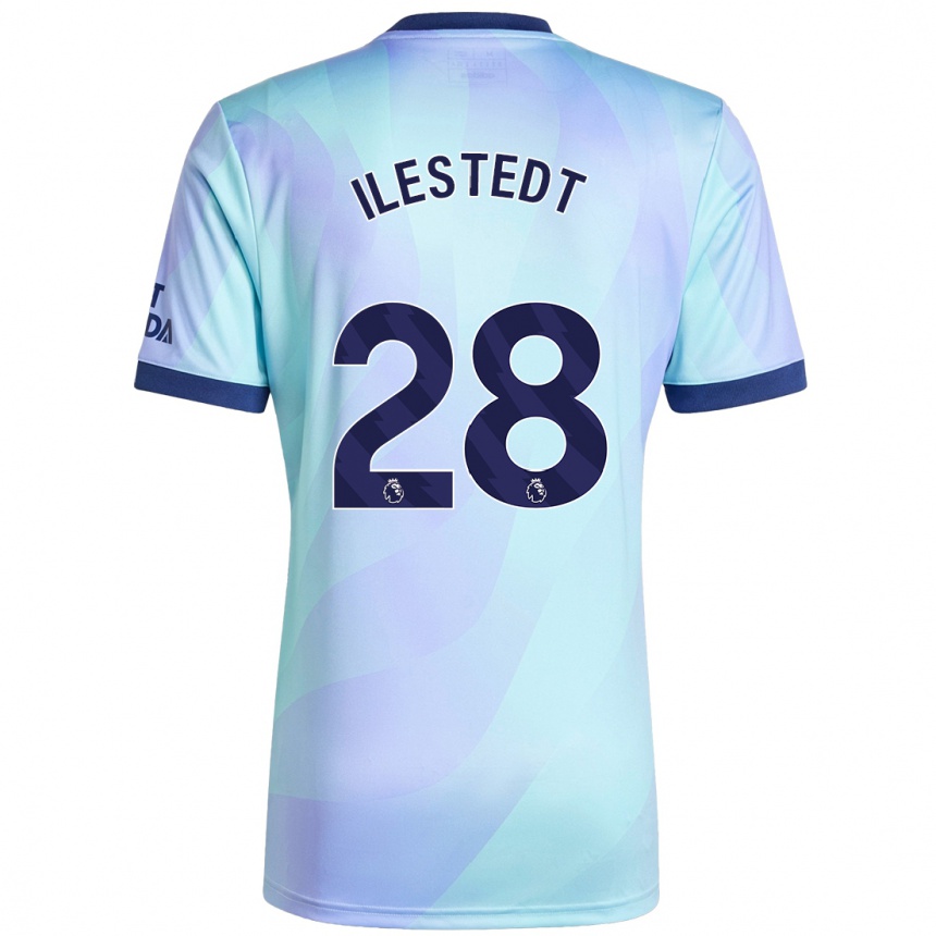 Enfant Football Maillot Amanda Ilestedt #28 Aqua Troisieme 2024/25