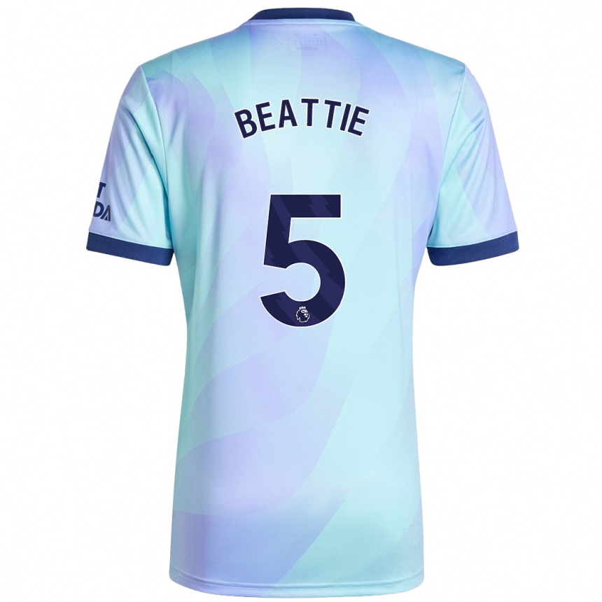 Enfant Football Maillot Jen Beattie #5 Aqua Troisieme 2024/25