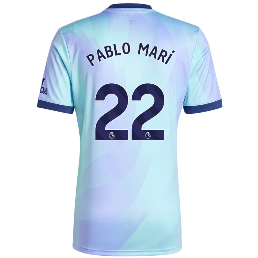 Enfant Football Maillot Pablo Mari #22 Aqua Troisieme 2024/25