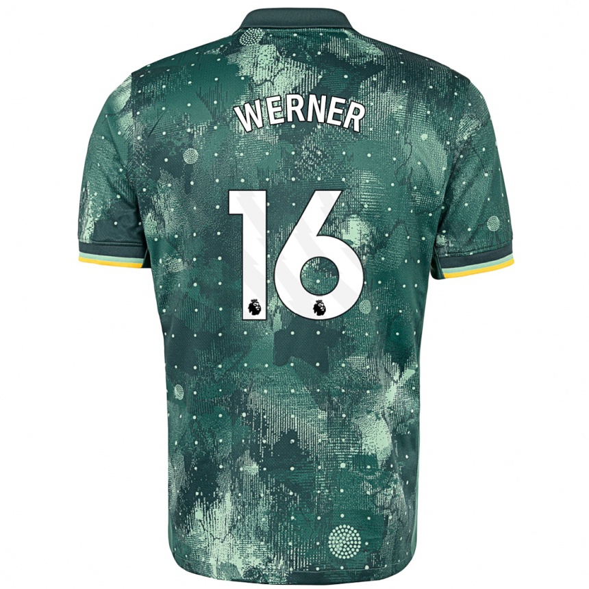 Enfant Football Maillot Timo Werner #16 Vert Menthe Troisieme 2024/25