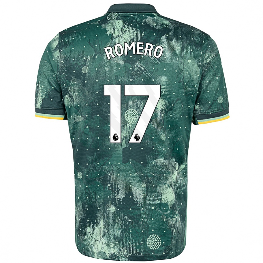 Enfant Football Maillot Cristian Romero #17 Vert Menthe Troisieme 2024/25