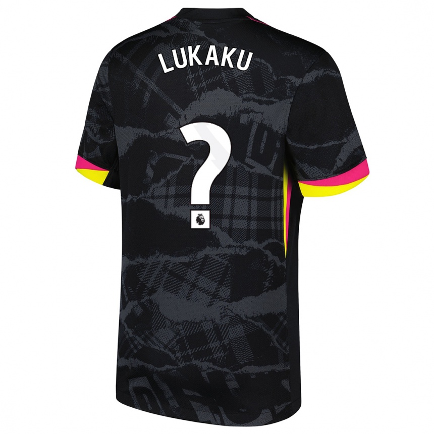 Enfant Football Maillot Romelu Lukaku #0 Noir Rose Troisieme 2024/25