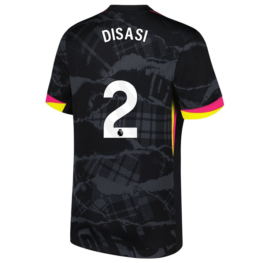 Enfant Football Maillot Axel Disasi #2 Noir Rose Troisieme 2024/25