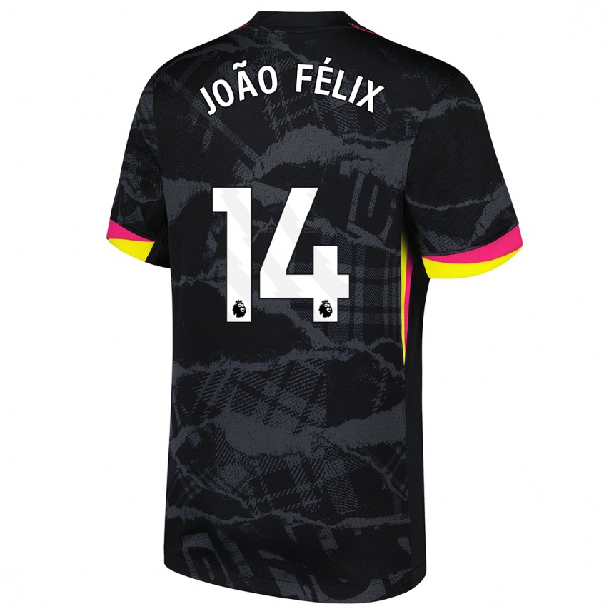 Enfant Football Maillot Joao Felix #14 Noir Rose Troisieme 2024/25