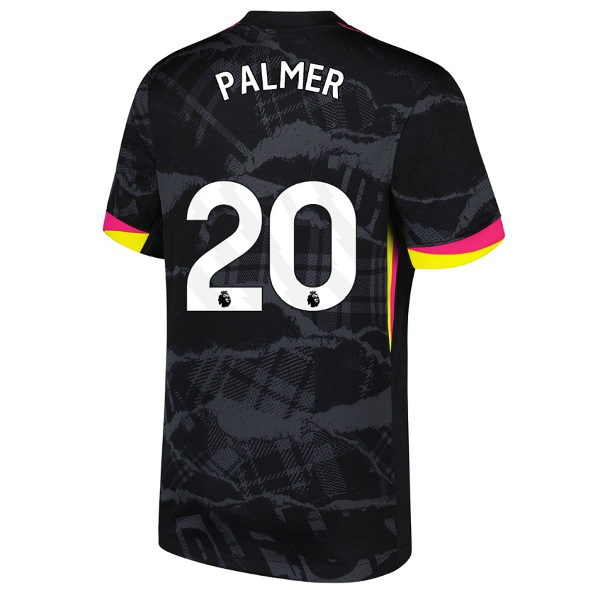 Enfant Football Maillot Cole Palmer #20 Noir Rose Troisieme 2024/25