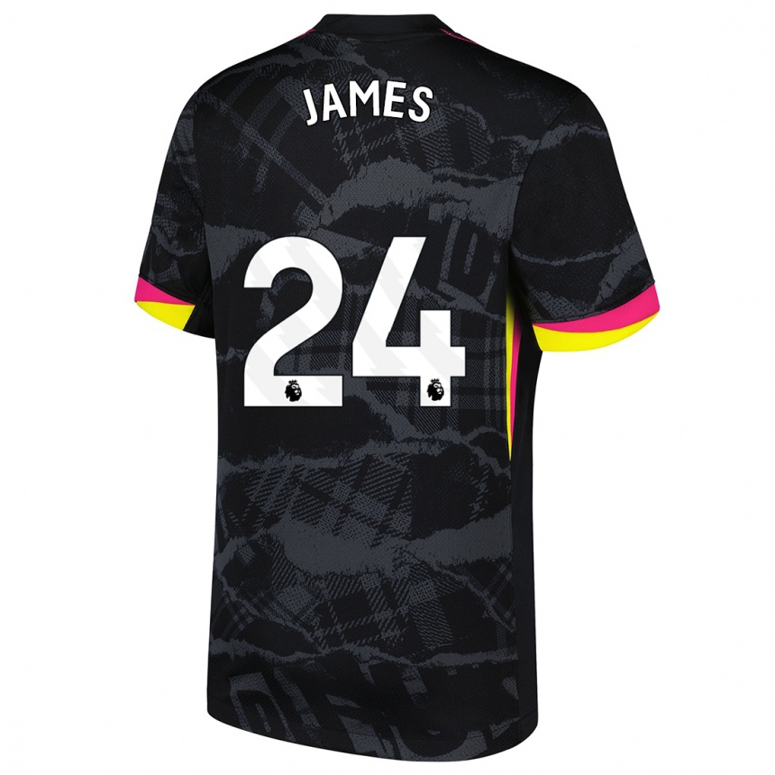 Enfant Football Maillot Reece James #24 Noir Rose Troisieme 2024/25