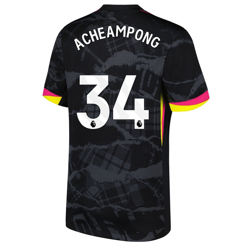 Enfant Football Maillot Josh Acheampong #34 Noir Rose Troisieme 2024/25