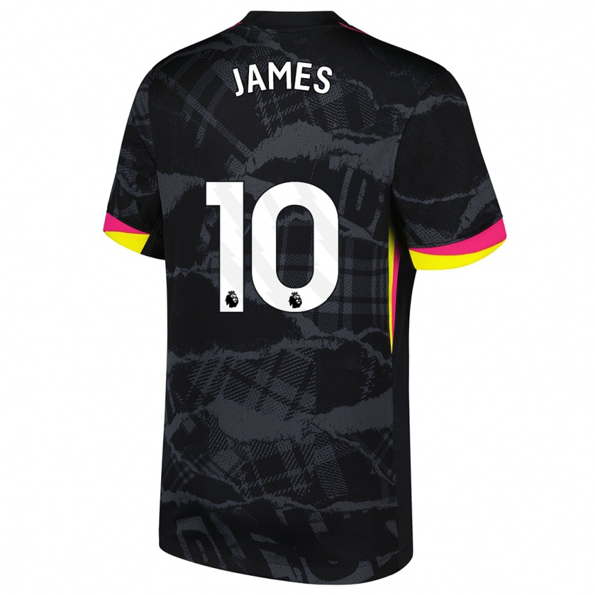 Enfant Football Maillot Lauren James #10 Noir Rose Troisieme 2024/25