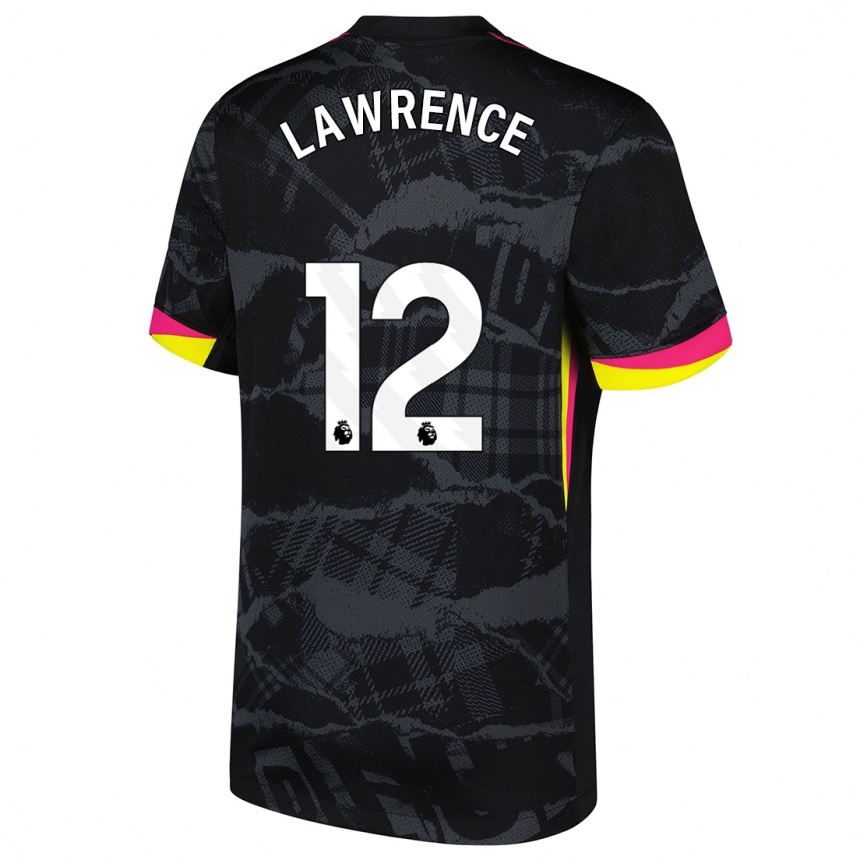 Enfant Football Maillot Ashley Lawrence #12 Noir Rose Troisieme 2024/25