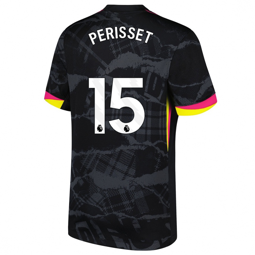 Enfant Football Maillot Ève Périsset #15 Noir Rose Troisieme 2024/25