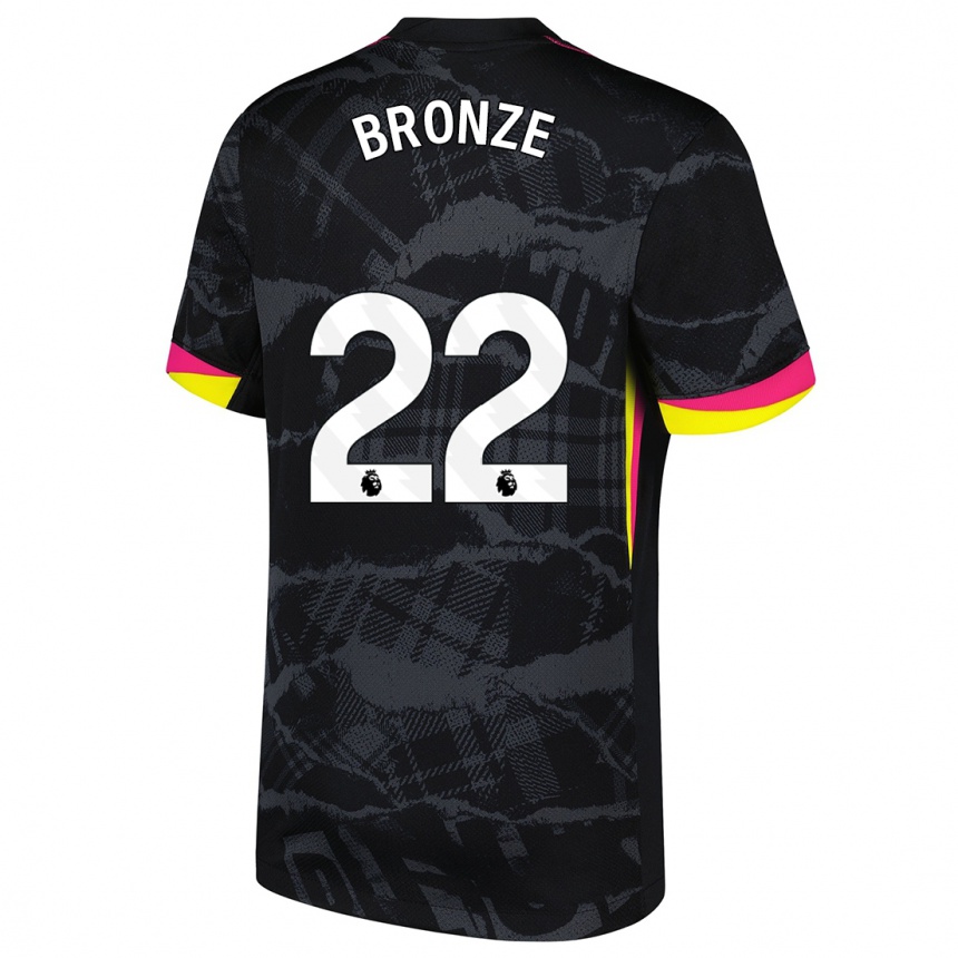 Enfant Football Maillot Lucy Bronze #22 Noir Rose Troisieme 2024/25