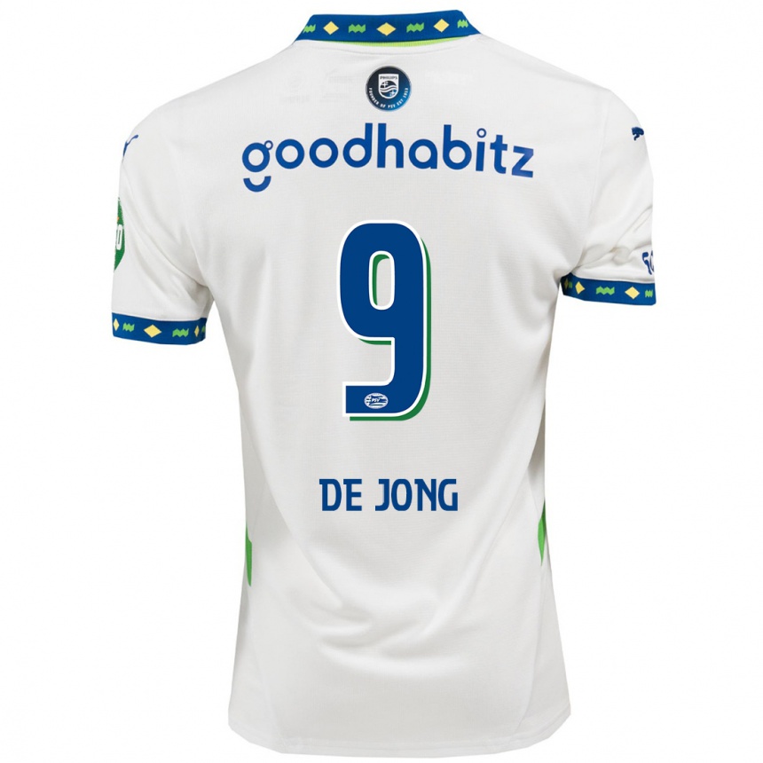 Enfant Football Maillot Luuk De Jong #9 Blanc Bleu Foncé Troisieme 2024/25