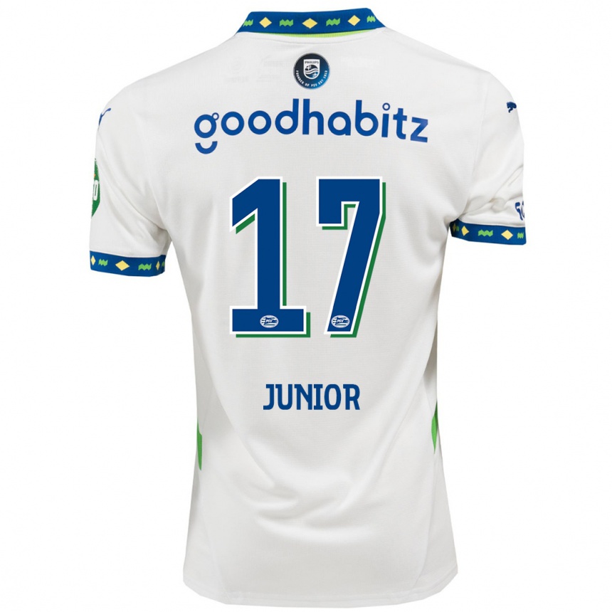 Enfant Football Maillot Mauro Júnior #17 Blanc Bleu Foncé Troisieme 2024/25