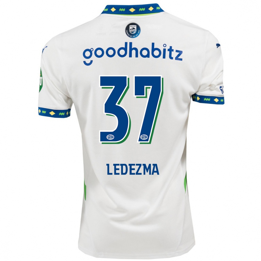 Enfant Football Maillot Richard Ledezma #37 Blanc Bleu Foncé Troisieme 2024/25