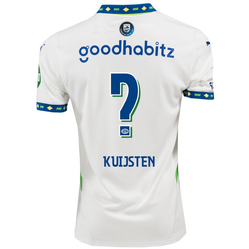 Enfant Football Maillot Stijn Kuijsten #0 Blanc Bleu Foncé Troisieme 2024/25