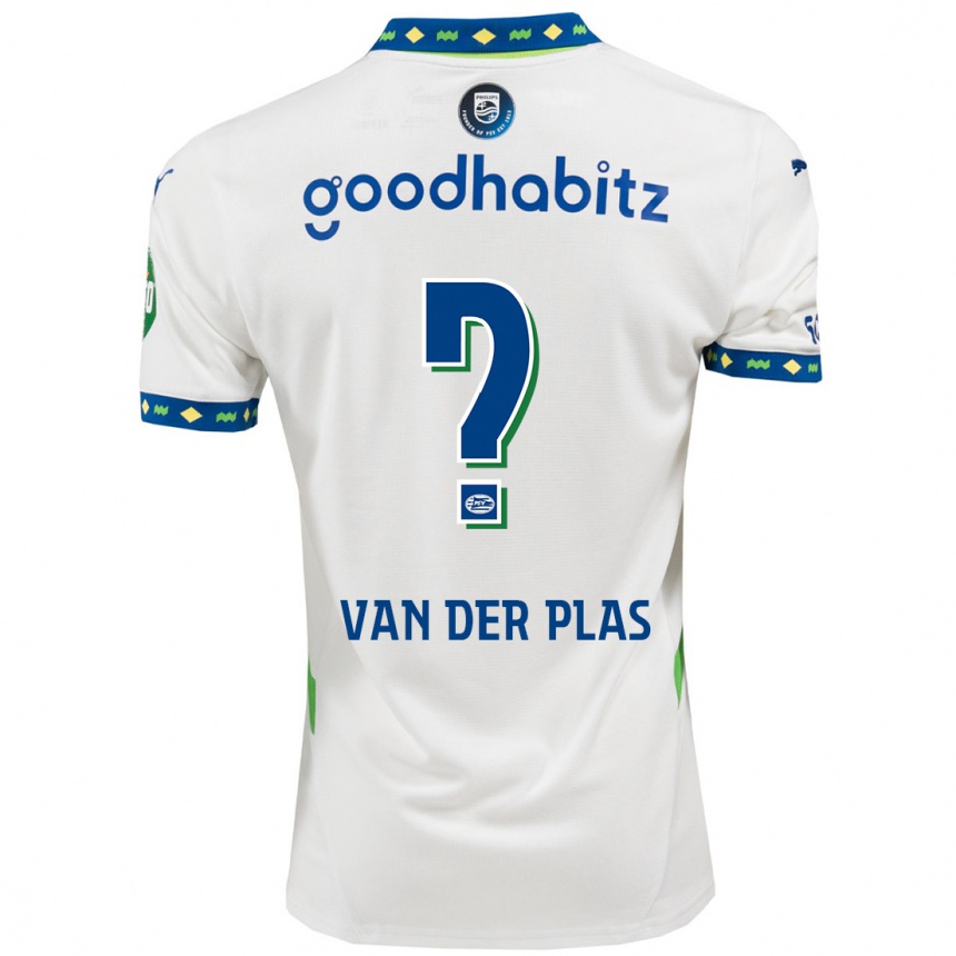 Enfant Football Maillot Sven Van Der Plas #0 Blanc Bleu Foncé Troisieme 2024/25