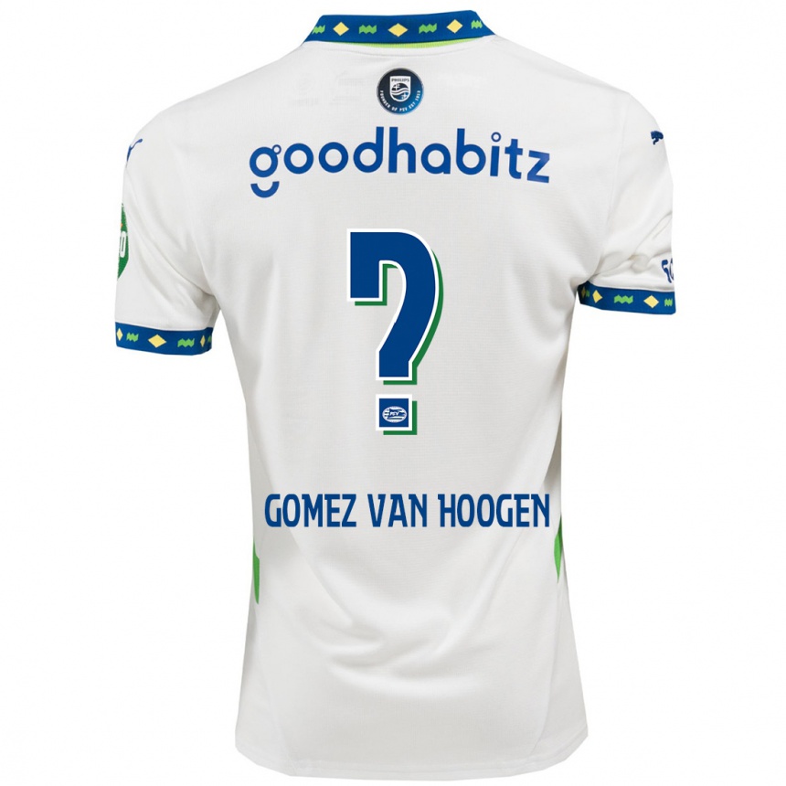 Enfant Football Maillot Samuel Gomez Van Hoogen #0 Blanc Bleu Foncé Troisieme 2024/25