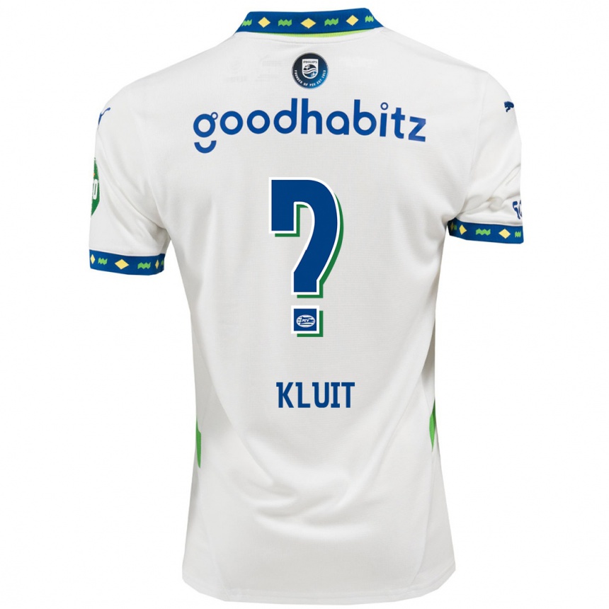 Enfant Football Maillot Fabio Kluit #0 Blanc Bleu Foncé Troisieme 2024/25