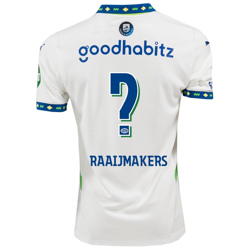 Enfant Football Maillot Lars Raaijmakers #0 Blanc Bleu Foncé Troisieme 2024/25