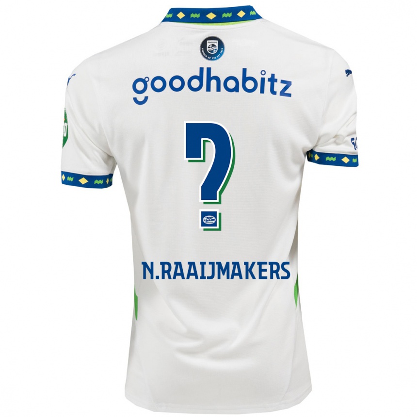 Enfant Football Maillot Niels Raaijmakers #0 Blanc Bleu Foncé Troisieme 2024/25