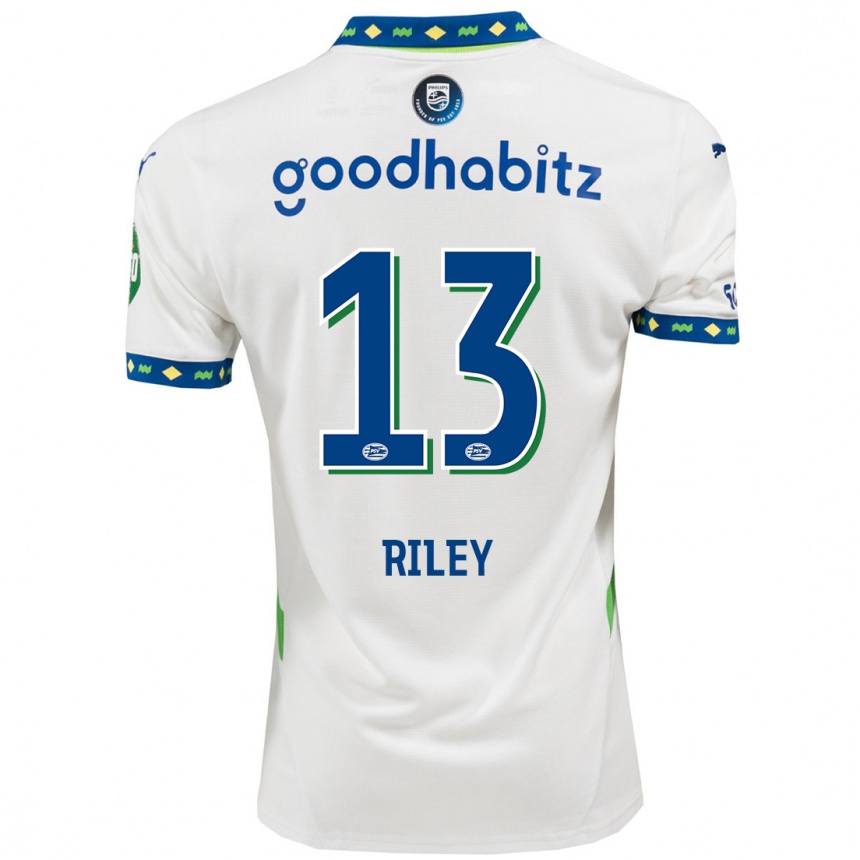 Enfant Football Maillot Indiah-Paige Riley #13 Blanc Bleu Foncé Troisieme 2024/25