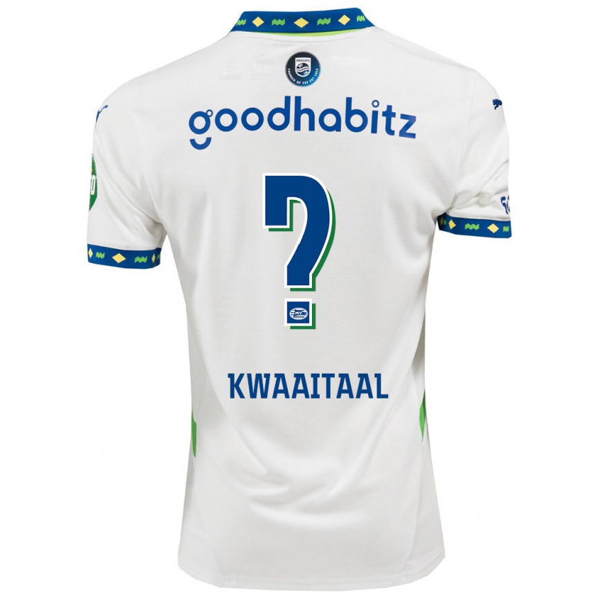 Enfant Football Maillot Julian Kwaaitaal #0 Blanc Bleu Foncé Troisieme 2024/25