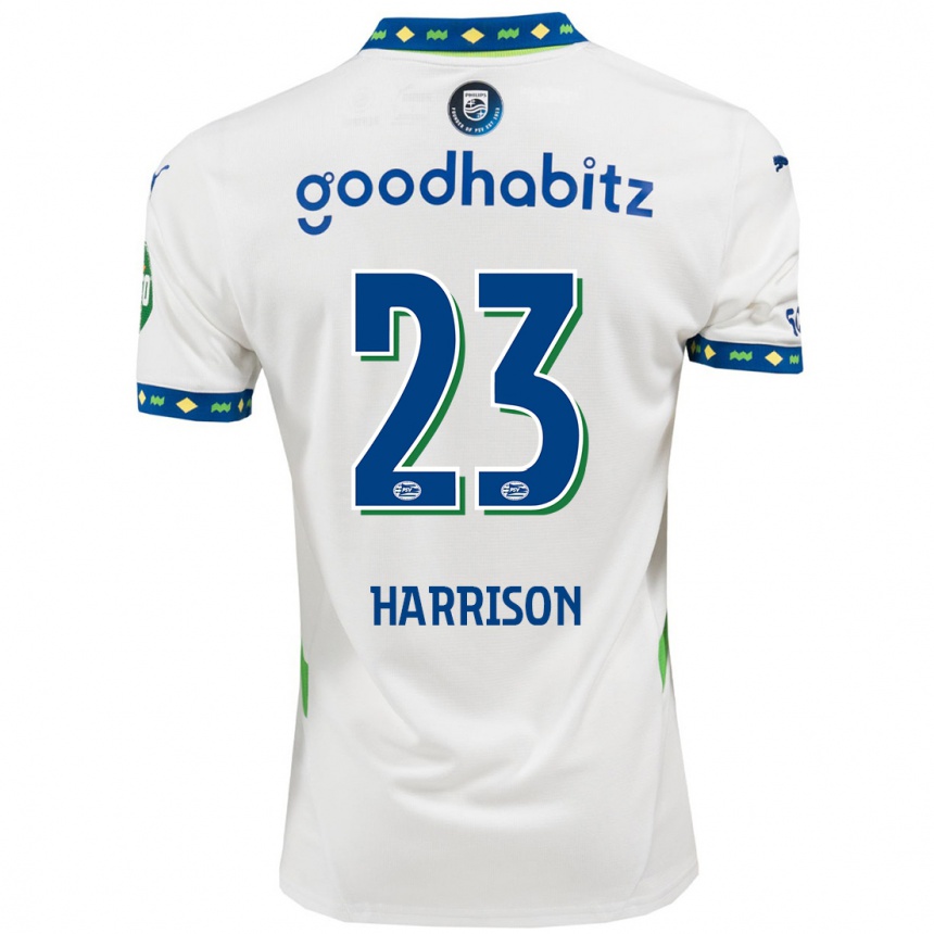 Enfant Football Maillot Amy Harrison #23 Blanc Bleu Foncé Troisieme 2024/25